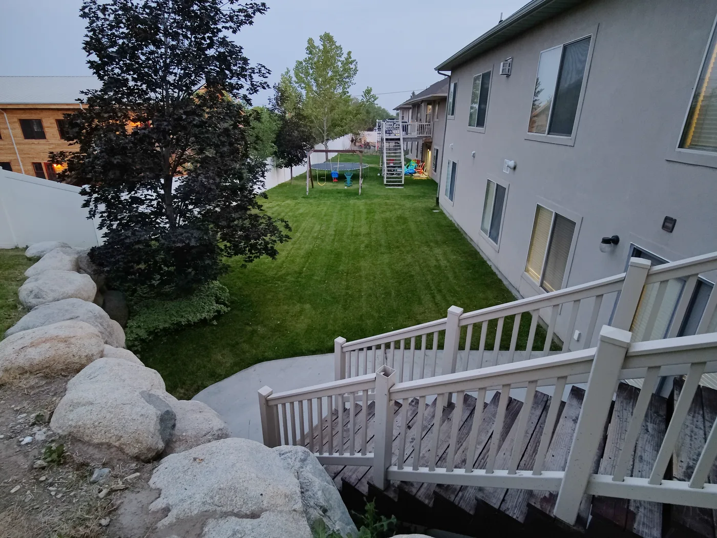 Clean landscaped yard